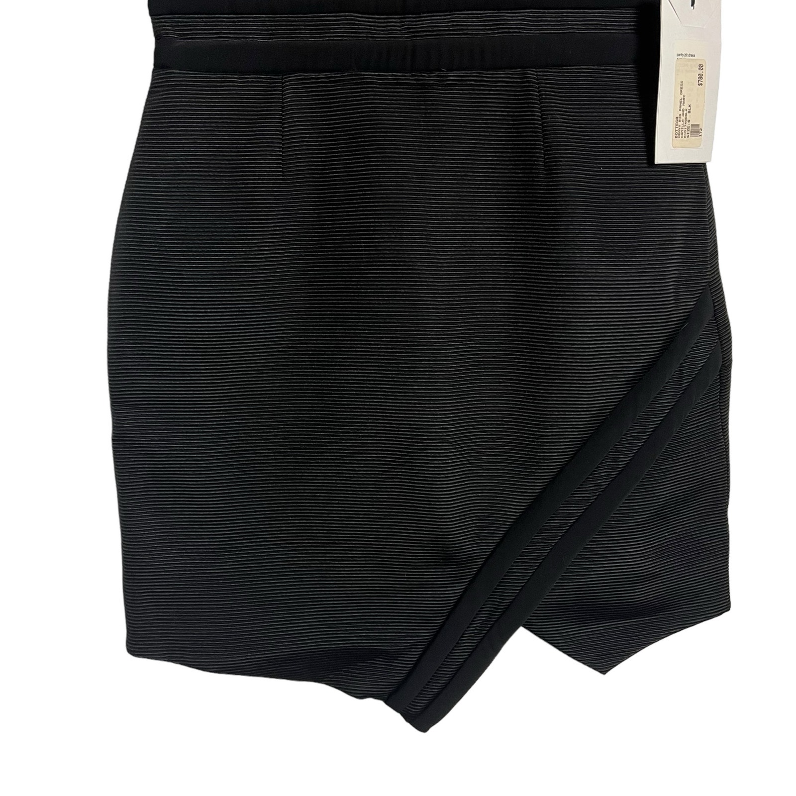 Camilla And Marc Heavy Rib Panel Black Asymmetric Sleeveless Mini Dress Size 6 — image 7 of 8
